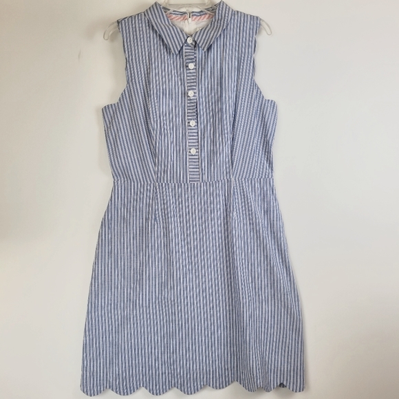 HARPER ROSE Dresses & Skirts - HARPER ROSE SLEEVELESS SCALLOP BLUE AND WHITE STRIPE DRESS SIZE 14